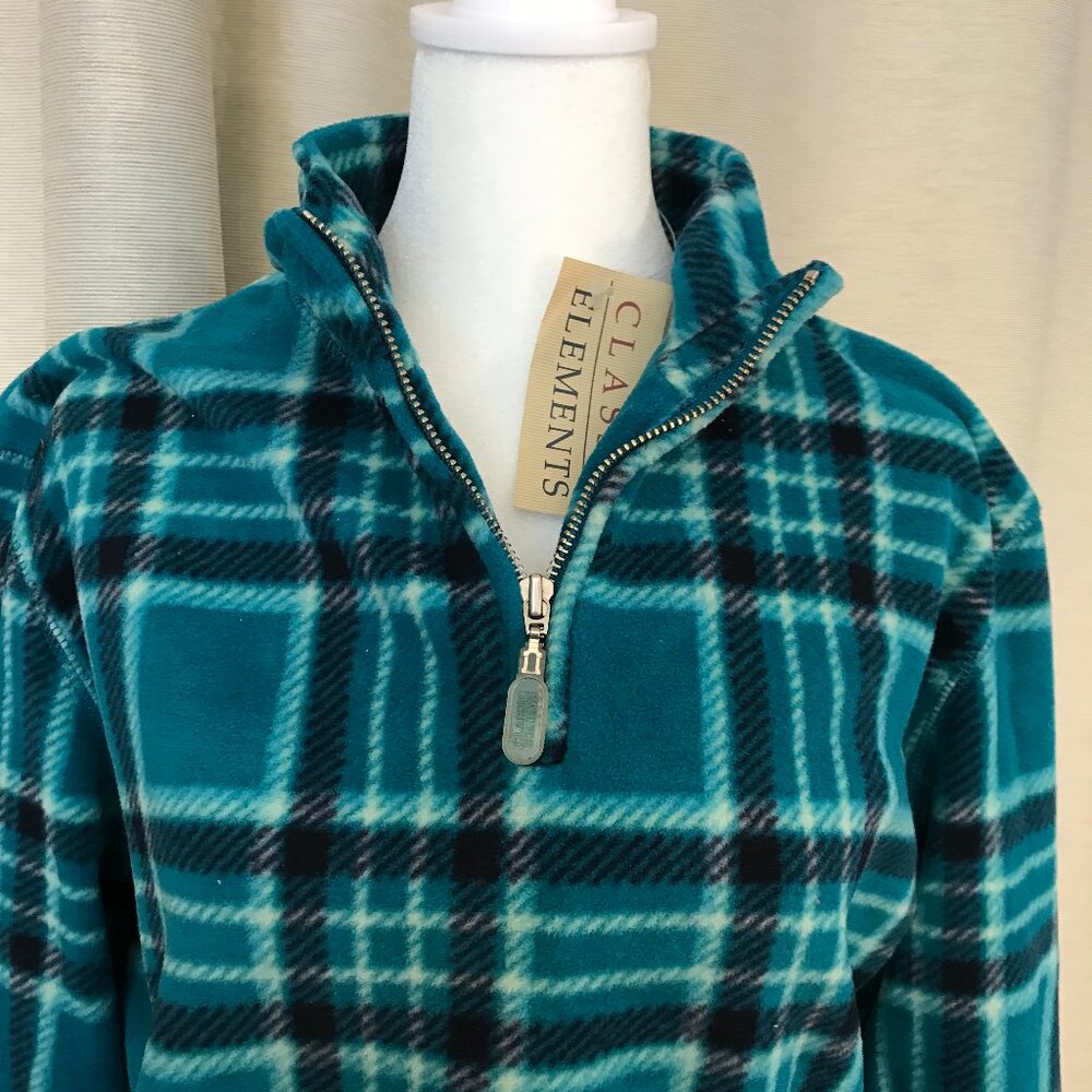 Fleece Pullover in Green and Black Plaid - Brand New with Tags!